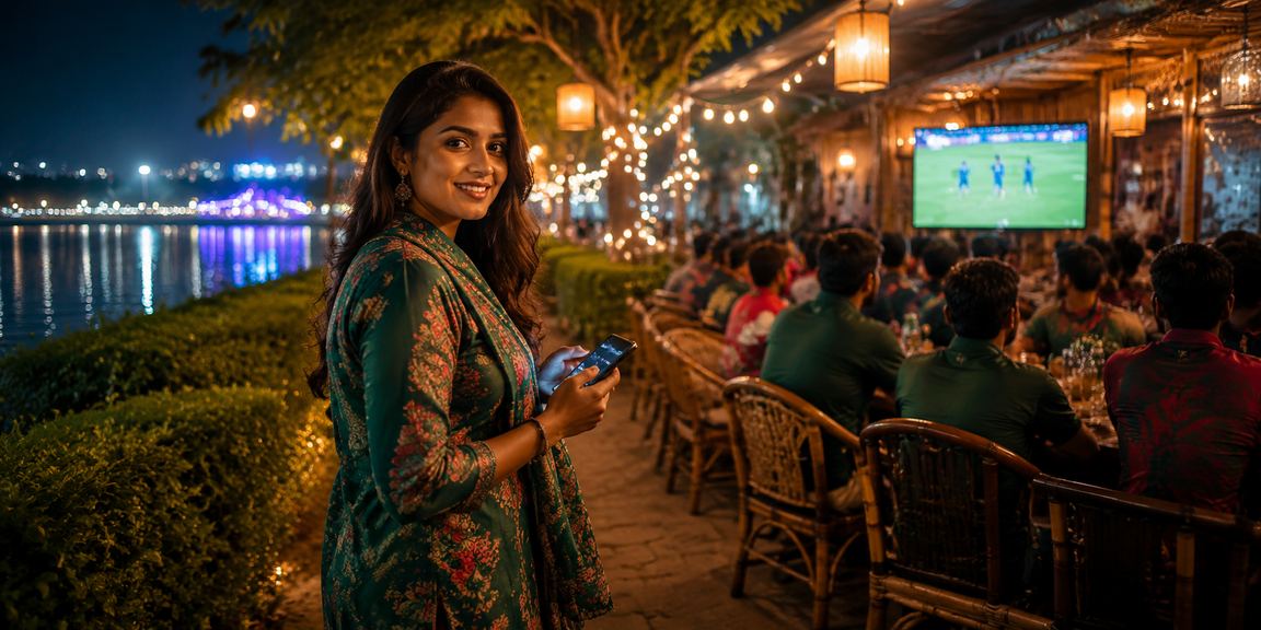 ঢাকার চা-স্টলে ক্রিকেট ম্যাচের বিরতিতে db666 জ্যাকপট চেক করছেন এক তরুণ